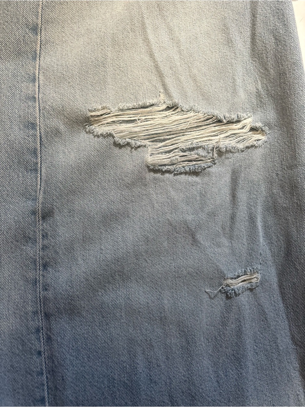 Light Blue Distressed Women’s Wide-Leg Jeans - Picture 6 of 7